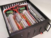 Custom modular designed signal routing and management box for NI PXI aerospace test system.