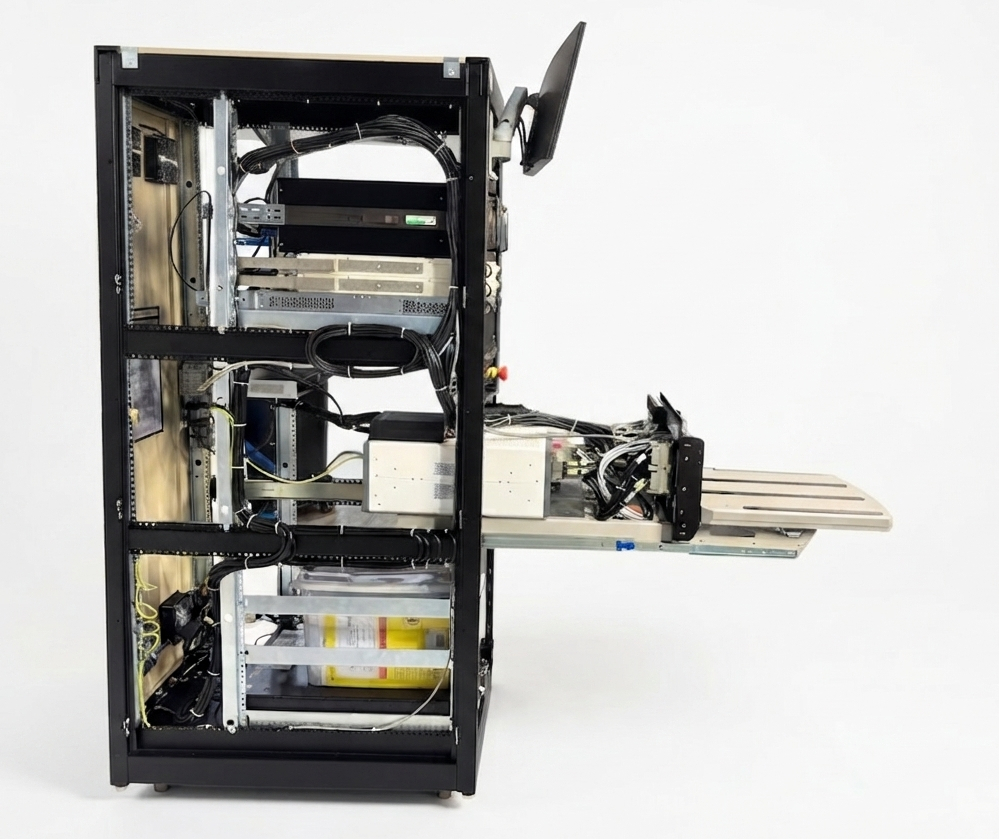 7674 side view white background PXI test cabinet