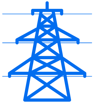 blue power line icon