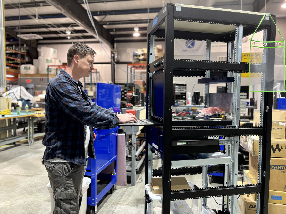 Andrew working on test cabinet