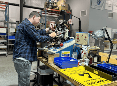Andrew working on the jovi toroid machine