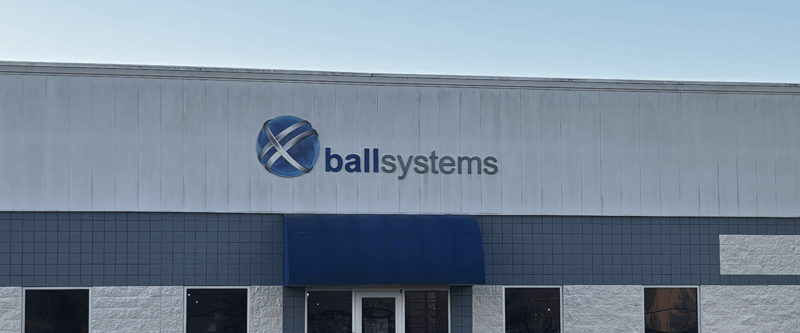 Ball Systems sign exterior of building