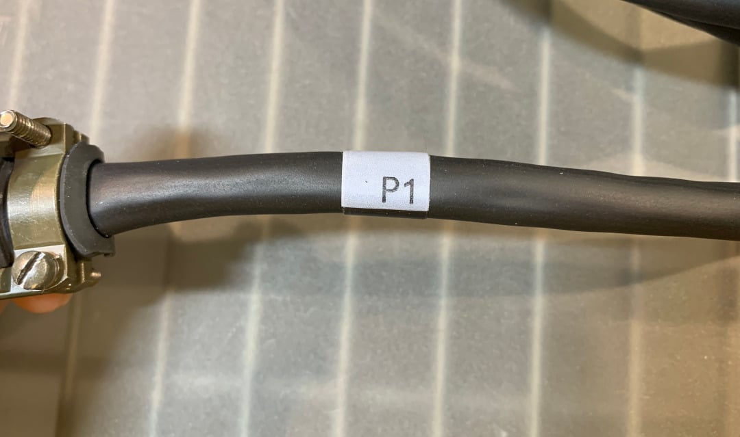 Aerospace cable assembly valve cable close-up