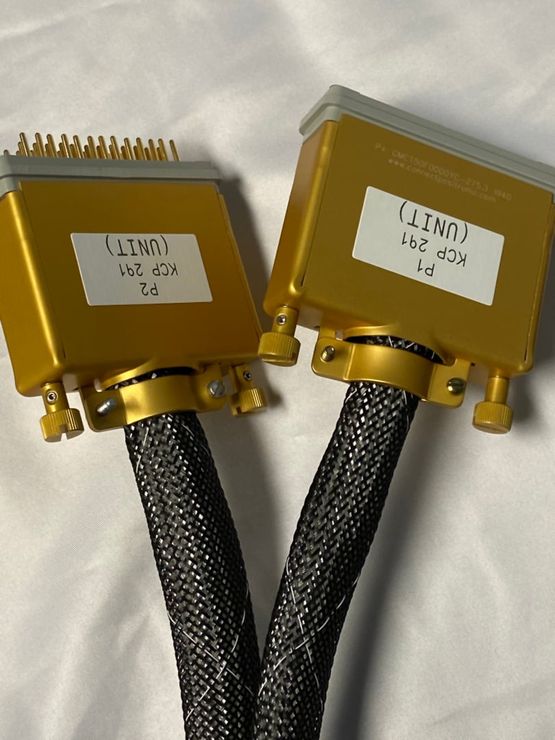 Custom Avionics Test System Harness Plug Ins