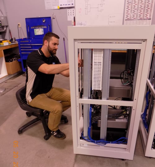 Ron working on a cabinet assembly