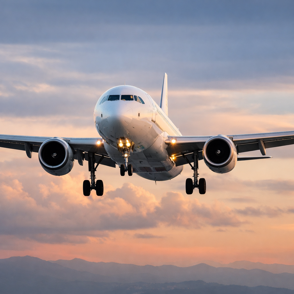 commercial airplane landing